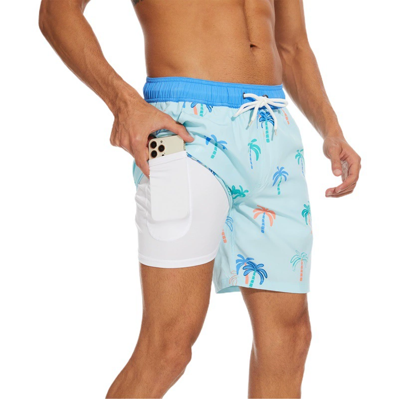 Трансграничная Внешняя торговля, летние новые мужские шорты, модные праздничные пляжные брюки, мужские большие размеры, четыре угла, молочный шелк, внутренняя часть