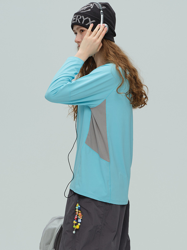 2025秋冬新品瑜伽服女带网纱透气运动服高弹耐穿健身服圆领长袖|undefined