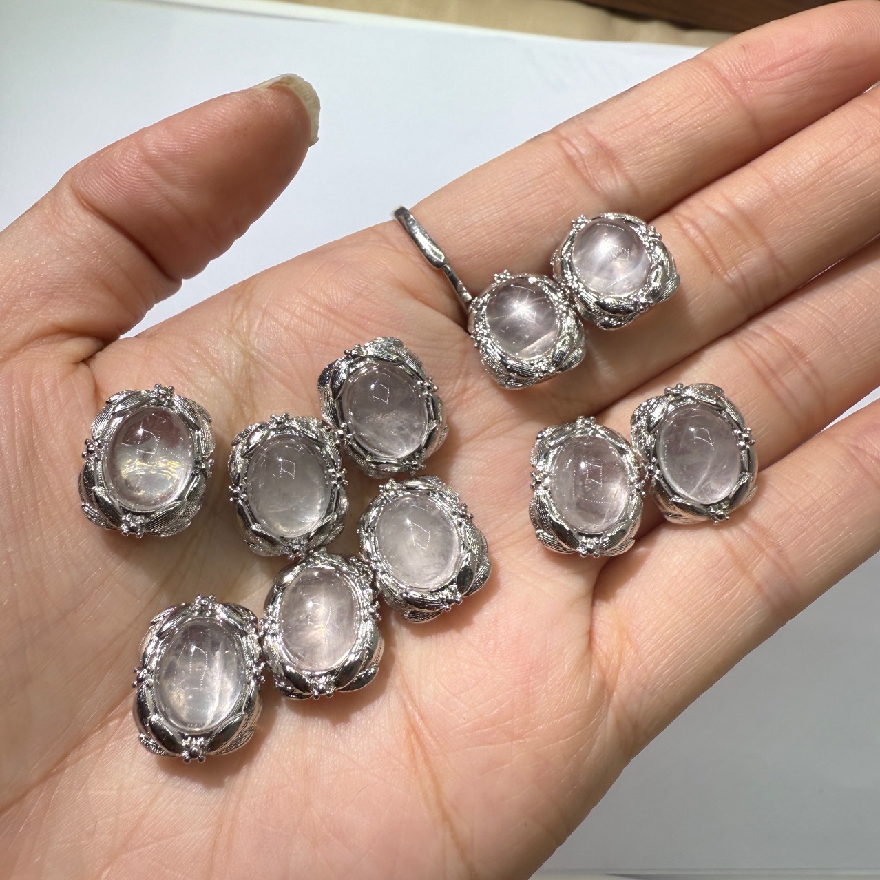 轻奢不规则星芒褶皱肌理天然冰粉晶魔盒盒子透月光石简约气质