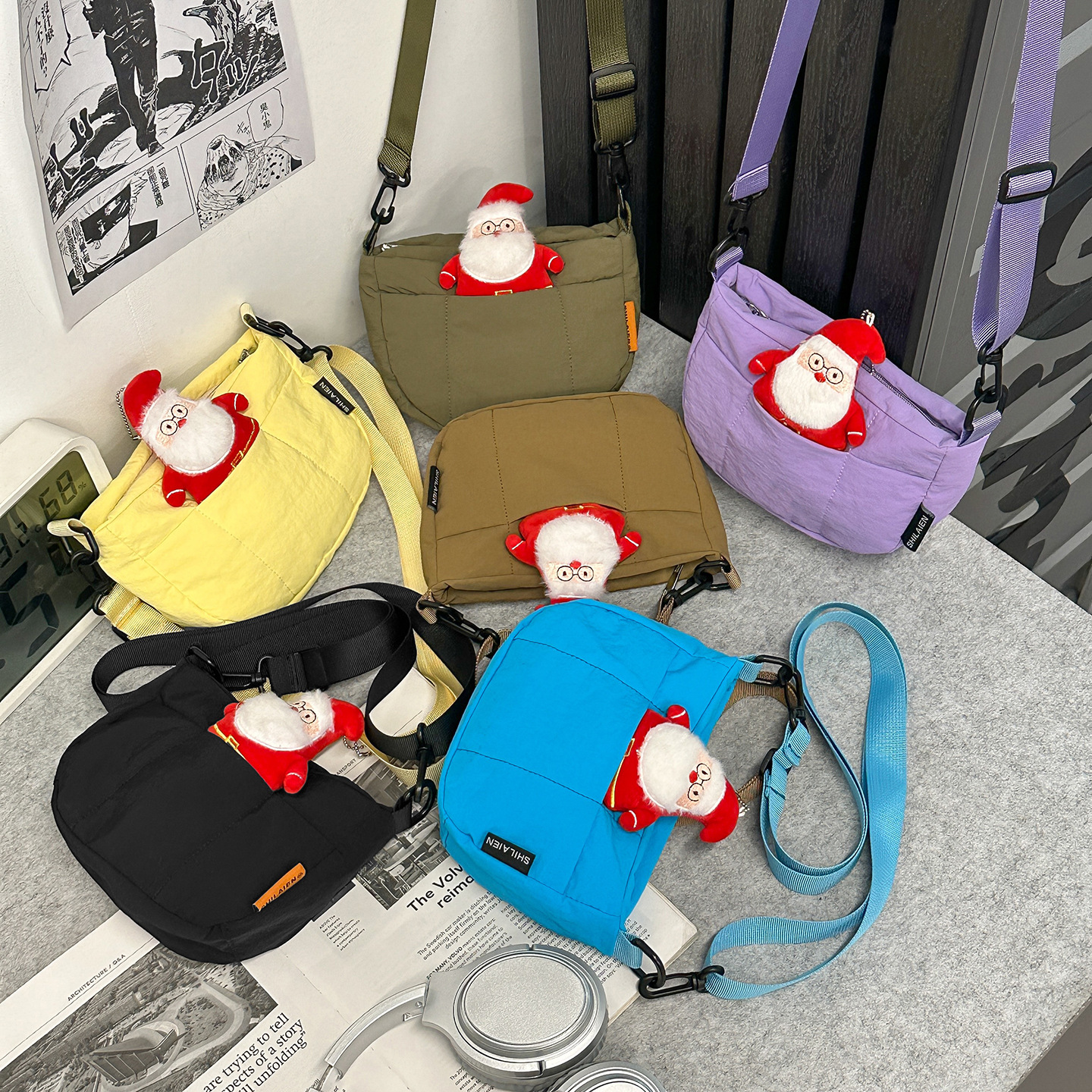 跨境女包秋冬新款韩系简约休闲棉服包学生少女百搭通勤斜挎包外贸