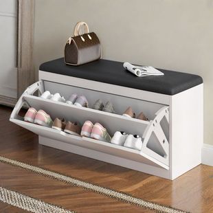 Shoe-Changing Bench, Simple, Modern and Economical, Tipping Bucket Storage Bench, Soft-Packed Cushion, Shoe Cabinet, Home Entrance Bench