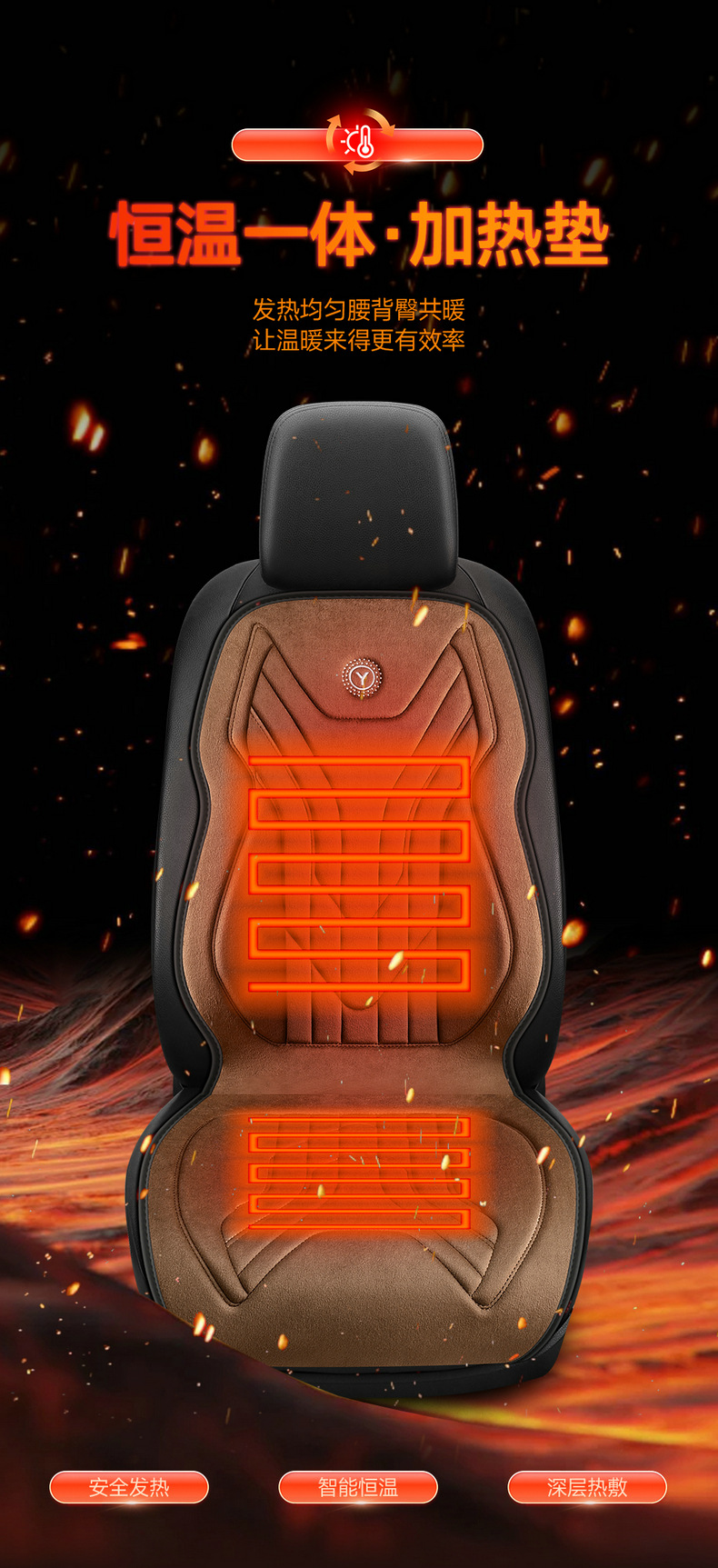 Car Heated Seat Cushion Winter Seat Cushion 12V24V Warm Car Electric Heating Pad Single Seat Double Seat Car Seat Cushion