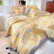X冬季加厚毛毯子午睡办公室空调盖毯双层纱布沙发毛巾被床上用