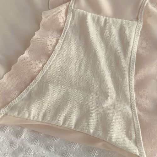 Cream girl ice silk panties summer thin pure desire sexy mid-waist breathable pure cotton crotch quick-drying nude briefs for women