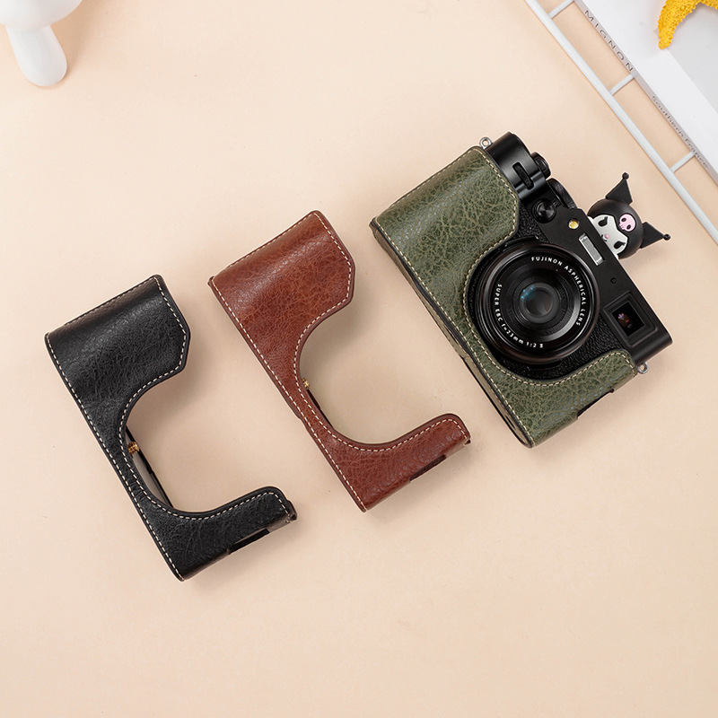 후지 X00VI 카메라 케이스 가죽 케이스 X100V X100 6 세대베이스 카메라 가방 보호 커버 핸들 액세서리