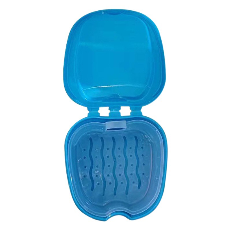 Caja de soporte de caja de dentadura dental caja de almacenamiento de dientes modelo de caja de aparatos de ortodoncia caja de almacenamiento caja de dientes de manzana