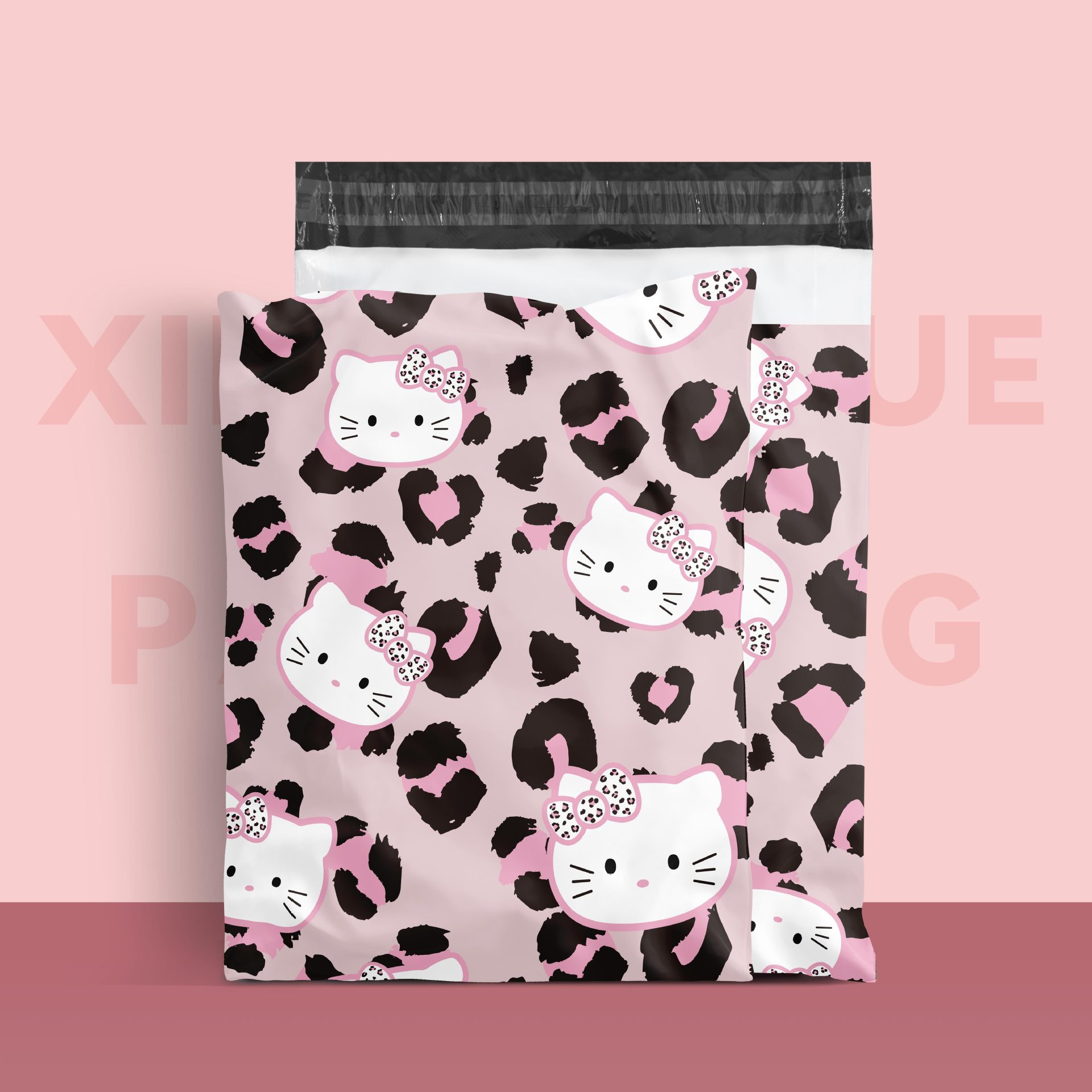 Bolsa de mensajería de garra de gato, bolsa de embalaje de logística, bolsa de destrucción de impresión de dibujos animados lindo, bolsa de mensajería de color image 12