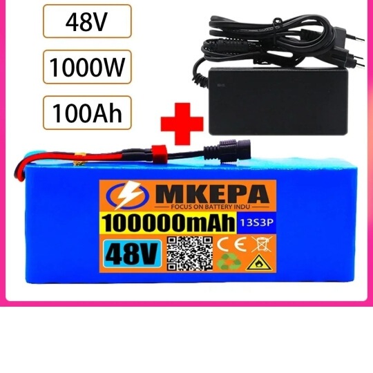 Battery 48V 100H 18650 Lithium-Ion Battery Pack 13 Series 3 Parallel + Charger Battery 48V 100H 18650 Lithium-Ion Battery Pack 13 Series 3 Parallel + Charger