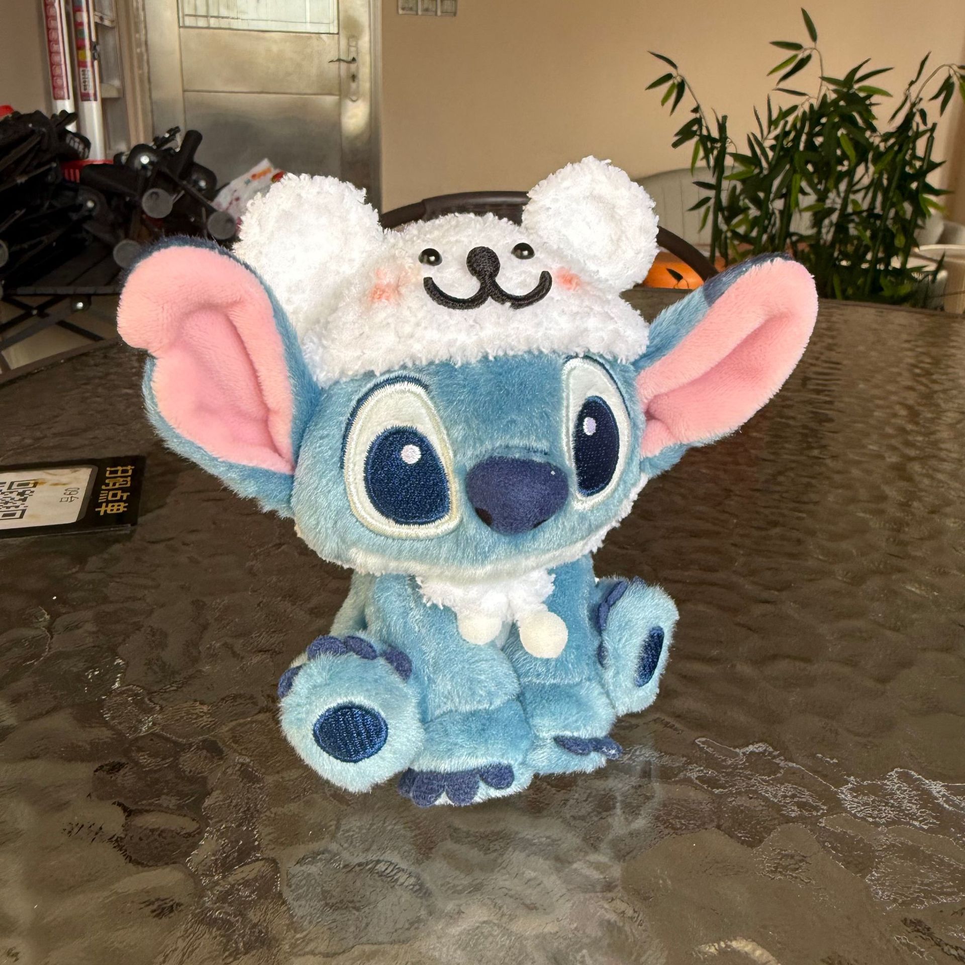 Producto terminado Star Baby Stitch muñeco de peluche sombrero capucha babero 12CM bebé con muñeca de algodón lindo