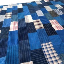 条纹土布全棉加厚手织老土布拼布手工刺子绣布茶席布桌布