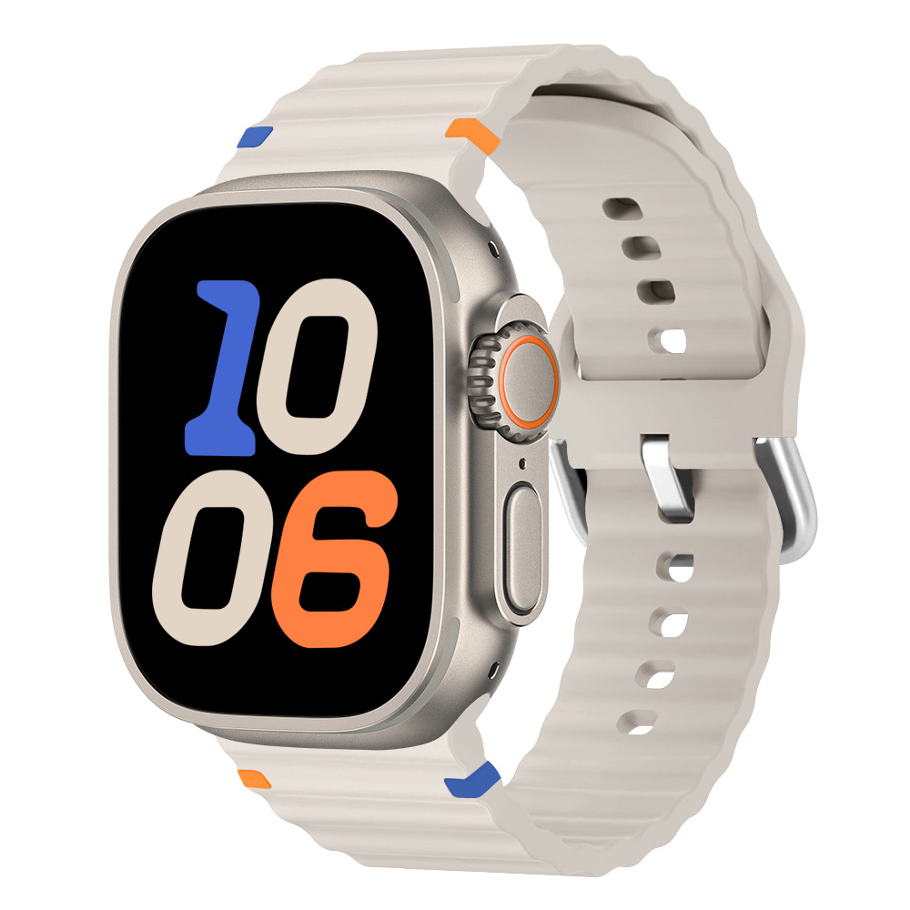 Aplicable Apple Watch correa applewatch8SE7654 onda de sutura de silicona moda deportiva nueva