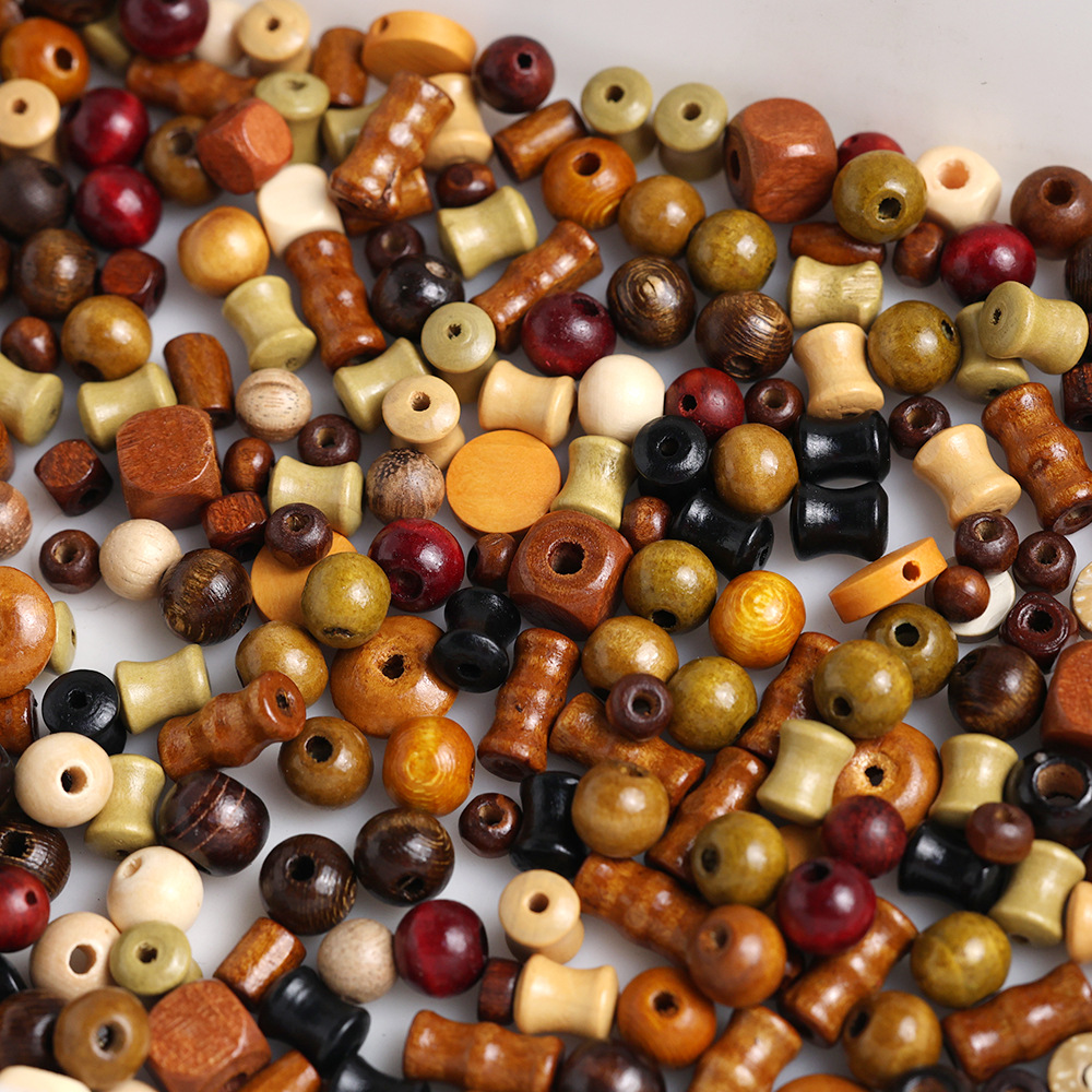 New Chinese-Style Wooden Beads Loose Beads Handmade DIY Square Beads Solid Wood Spacer Beads Bracelet Necklace Vintage Jewelry Accessories Beads