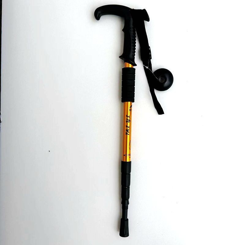 Al aire libre alpinismo bastones plegables de aluminio de tres secciones cuatro secciones bastones telescópicos ultraligeros