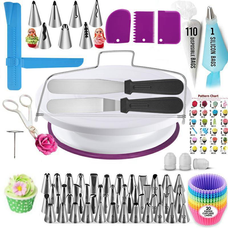 200件套蛋糕转台套装 裱花嘴裱花袋一次性马芬杯烘焙工具工厂