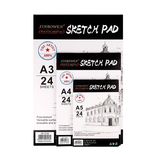 Cross-border art student special sketchbook 24 pages A3/A4/A5 portable beginner sketching set