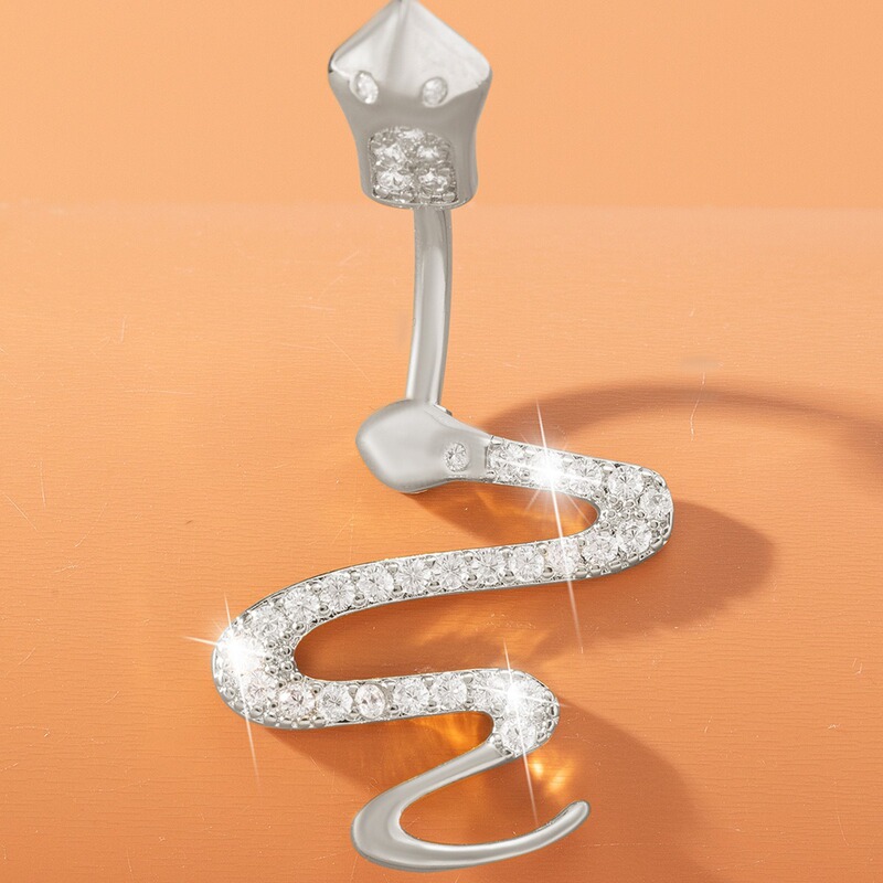 Cross-border New Products Micro-inlaid Snake Scorpion Belly Button Ring Trendy European and American Hot Girls Sexy Piercing Jewelry Snake Belly Button Cross-border New Products Micro-inlaid Snake Scorpion Belly Button Ring Trendy European and American Hot Girls Sexy Piercing Jewelry Snake Belly Button