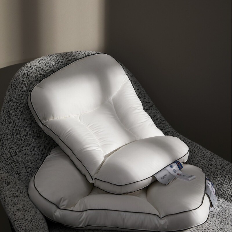 S Classy 95 White Goose down Deep Sleep Neck Pillow 100 Count Cotton Anti-Mite Soft Pillow Core Hotel Home down Pillow