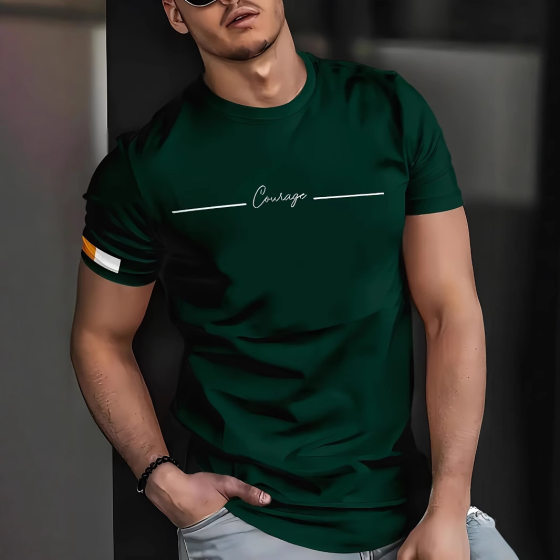 2025 Summer Cross-border European and American Independent Station Men's T-shirt 3D Printing Sportswear Simple Short-sleeved Digital Printing