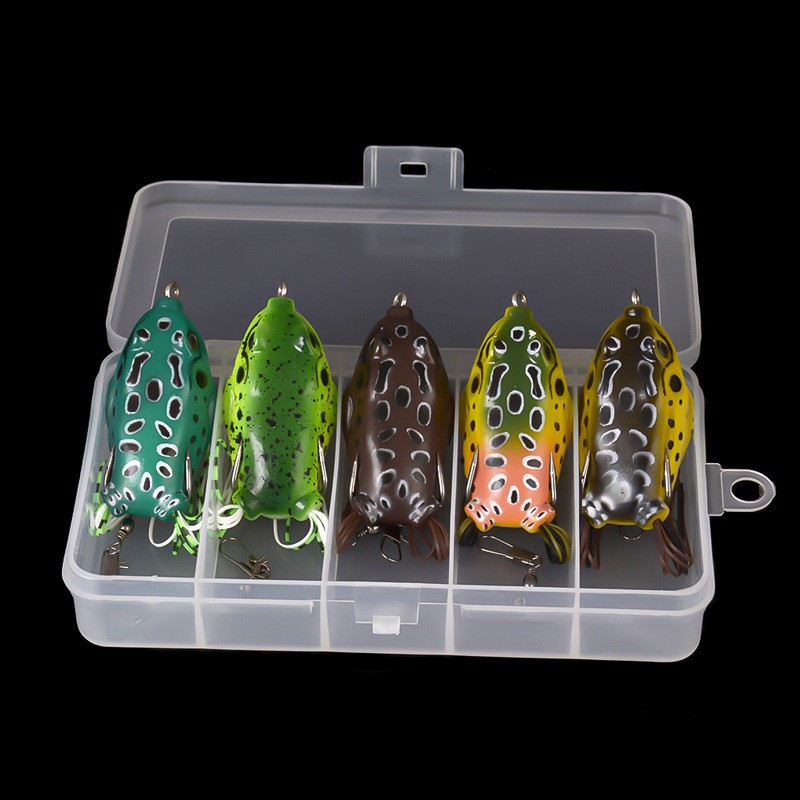 Lifelike Frog Lures 10 colors Soft Plastic Frog Lures  Fresh Water Bass Swimbait Tackle Gear