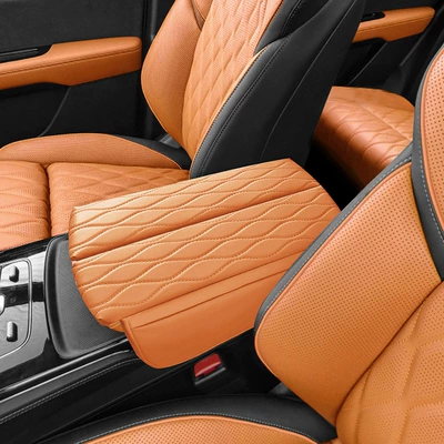 Applicable to 20-24 BYD Han DMI Armrest Box Set EV Special Central Storage Hei Pad Interior Decoration (Armrest box pad) - byd-han-jin-lin-orange