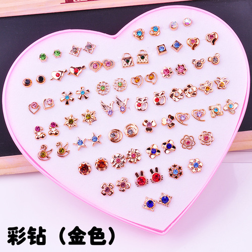 Temperament love earrings earrings women's earrings set jewelry stall supply wholesale plastic resin