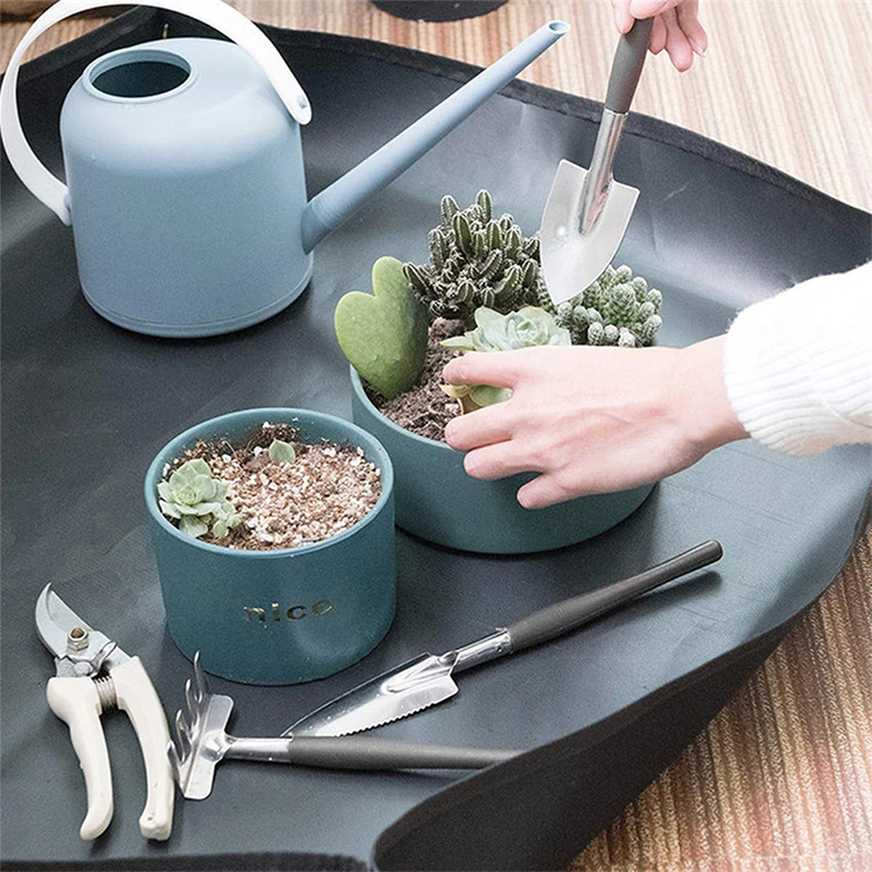 Estera de jardinería negra transfronteriza engrosada maceta impermeable estera de cría suculenta plantación de suelo cambiante cuenca estera de suelo a prueba de fugas