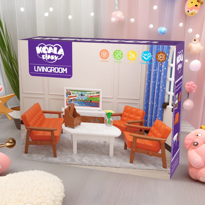 Koala diary house mini kitchenette ornaments bedroom bathroom accessories girls children's toys a generation of hair