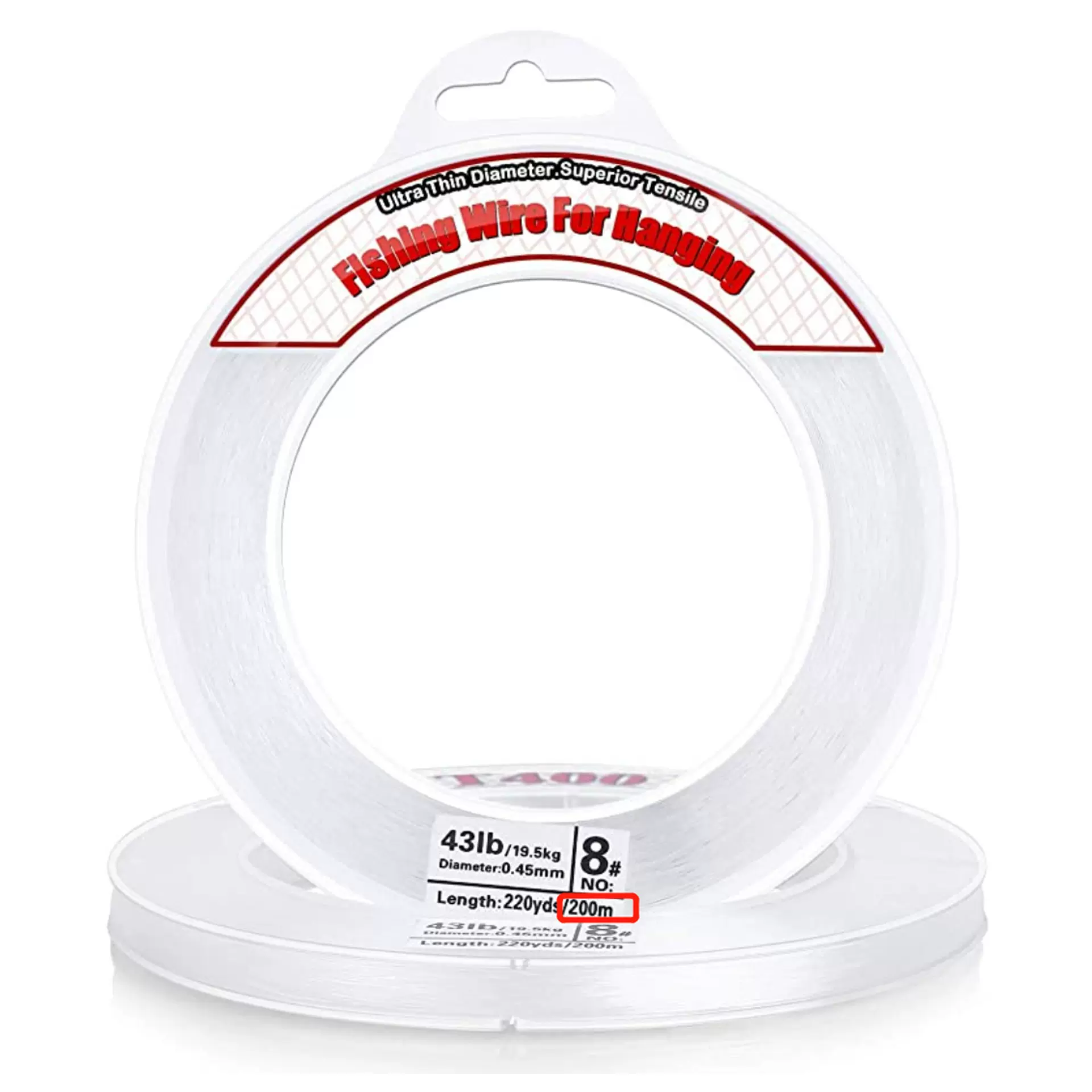 定制50 200 230米透明尼龙渔线跨境货源HANGING线源头工厂可贴牌