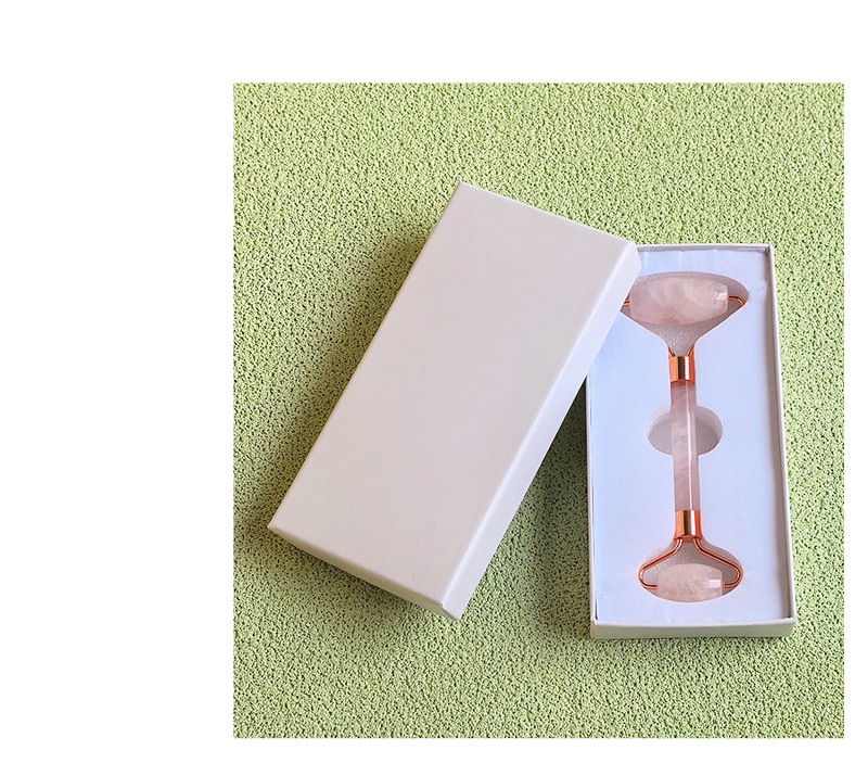 Wholesale Jade Roller Massage Kit Gift Box with Heaven and Earth Lid Gua Sha Board Box Sheep Horn Shaped Gua Sha White Packaging