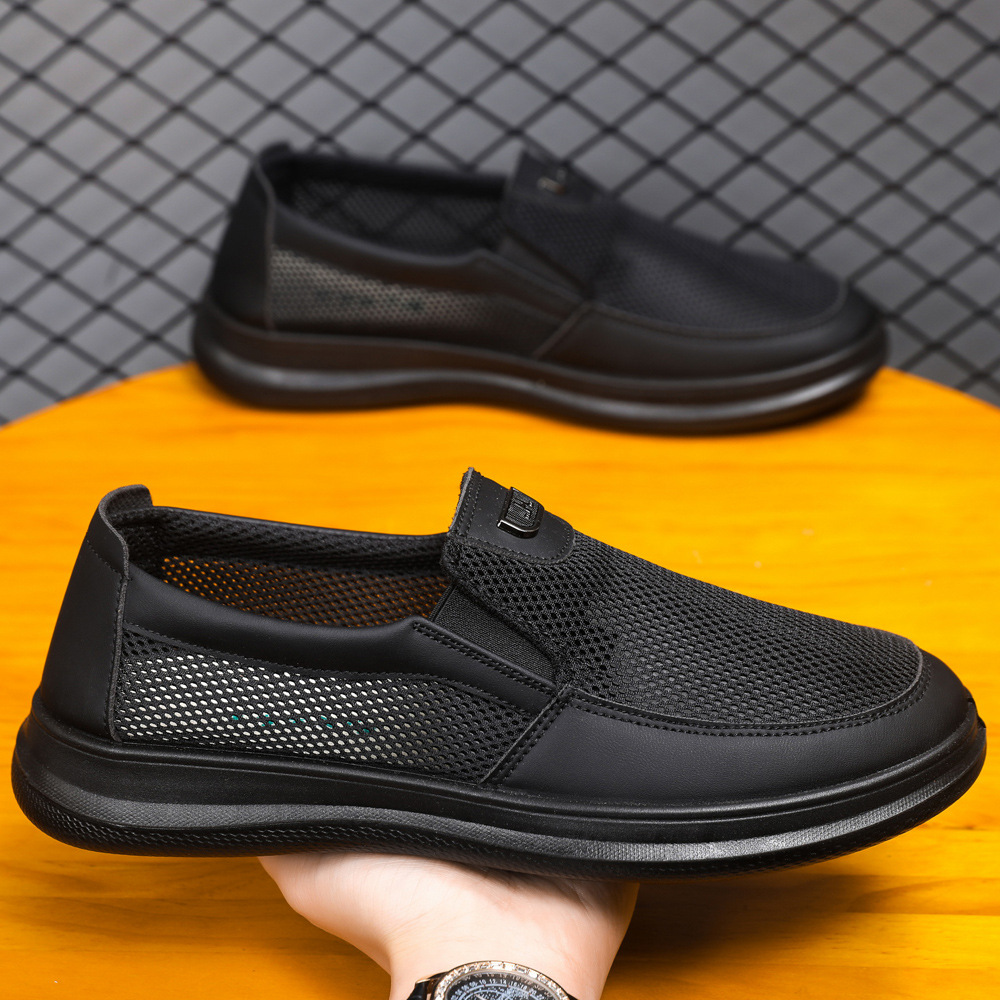 Zapatos casuales de verano nuevos zapatos de poliuretano con suela de malla transpirable para hombres, zapatos de mediana edad cómodos ligeros para padres image 3