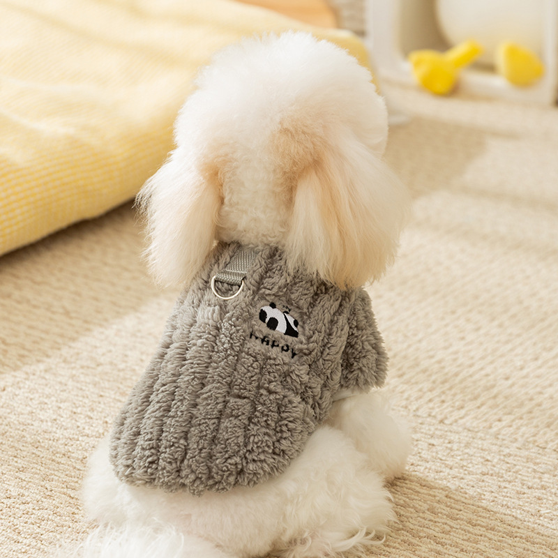 Perro de otoño e invierno, algodón de algodón, lindo panda pequeño, gamuza de dos patas, perro pequeño, gato, mascota, ropa de perro