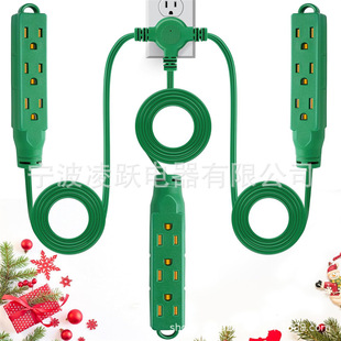 Trigeminal 18-foot extension cord with 9 sockets, 6 feet on each side, ETL certified Christmas tree extension cord points