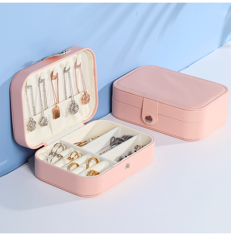 Home, Daily Occasion Pu Leather Material Simple Style Solid Color Pu Leather Jewelry Boxes