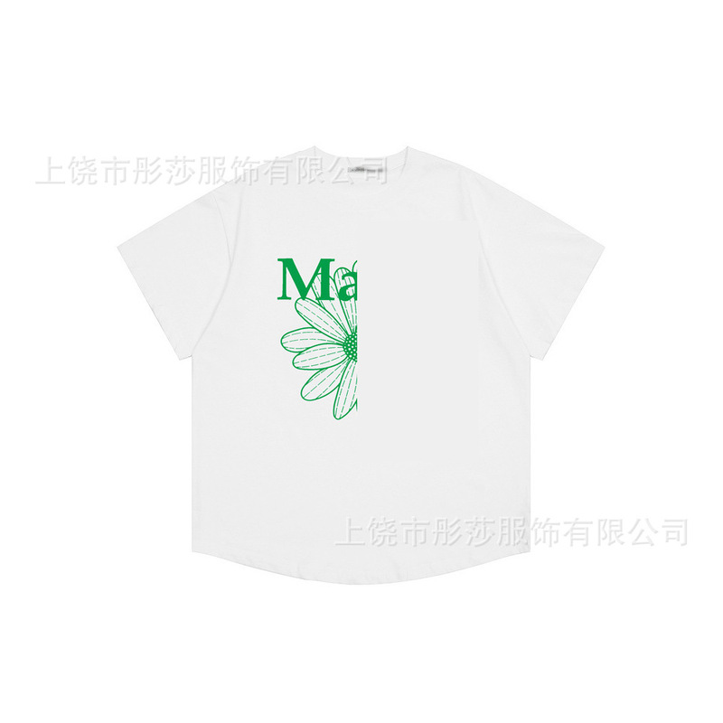 2025 新ゴールドハイシルバー同スタイルマルディ半袖デイジー Tシャツダックスフントカップル多用途トップ女性ルーズ|undefined