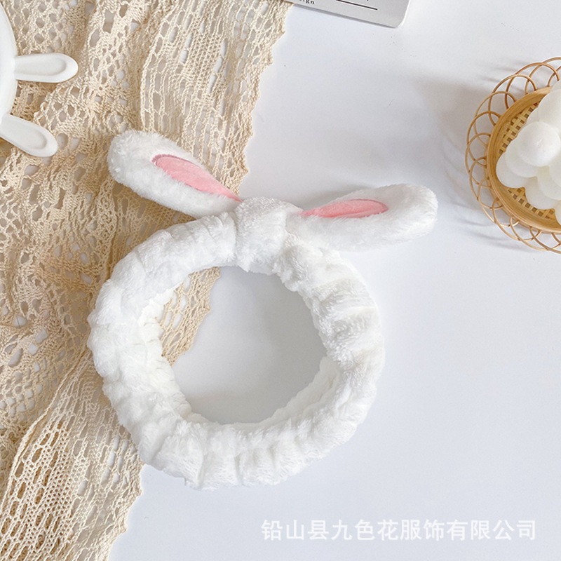 Estilo coreano Orejas de conejo de felpa de las mujeres lindas banda para el cabello lavado de cara anudada banda para el cabello turbante de invierno accesorios para el cabello joyería al por mayor