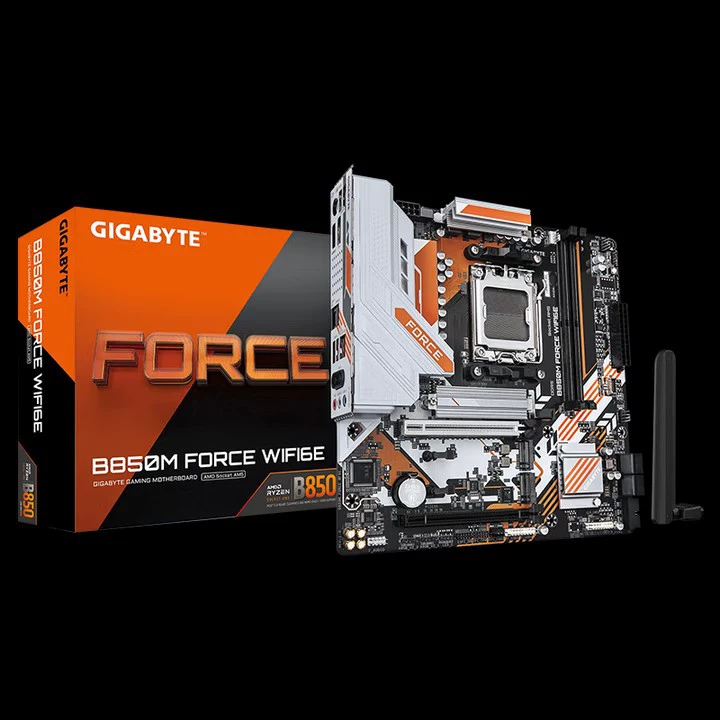 Материнская плата настольного компьютера Gigabyte B850M FORCE WIFI6E Warhawk подходит для поддержки процессоров AM5