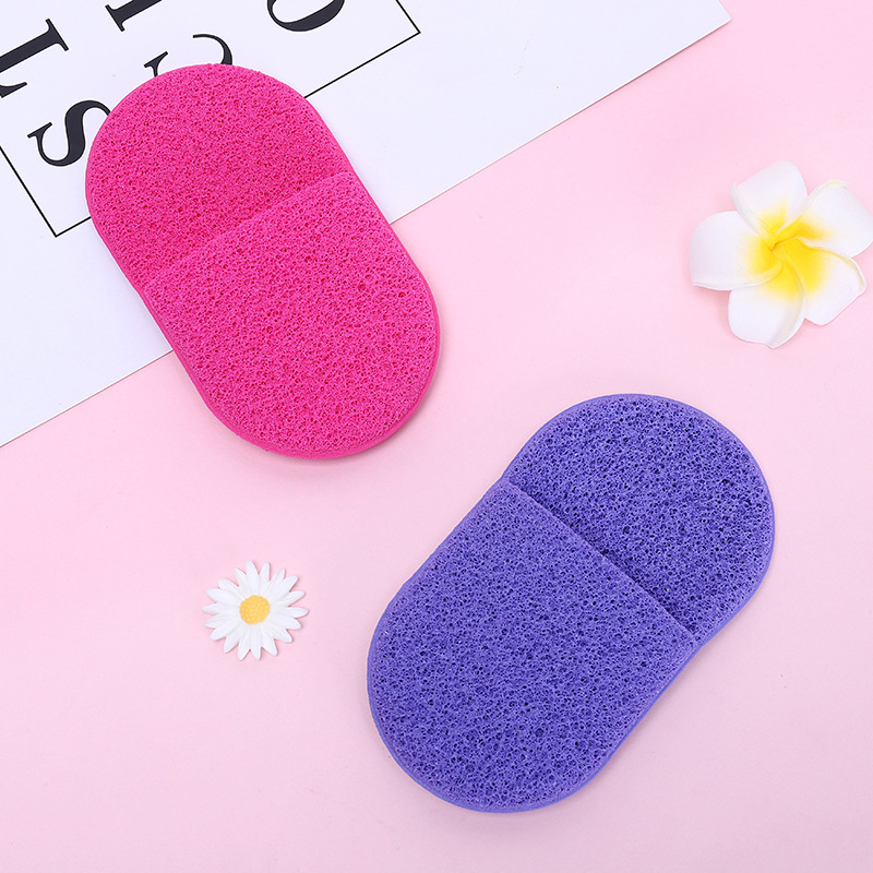 Guante de limpieza hidrofílico no látex de polvo de agujero grueso limpieza esponja limpieza facial limpieza herramienta de maquillaje