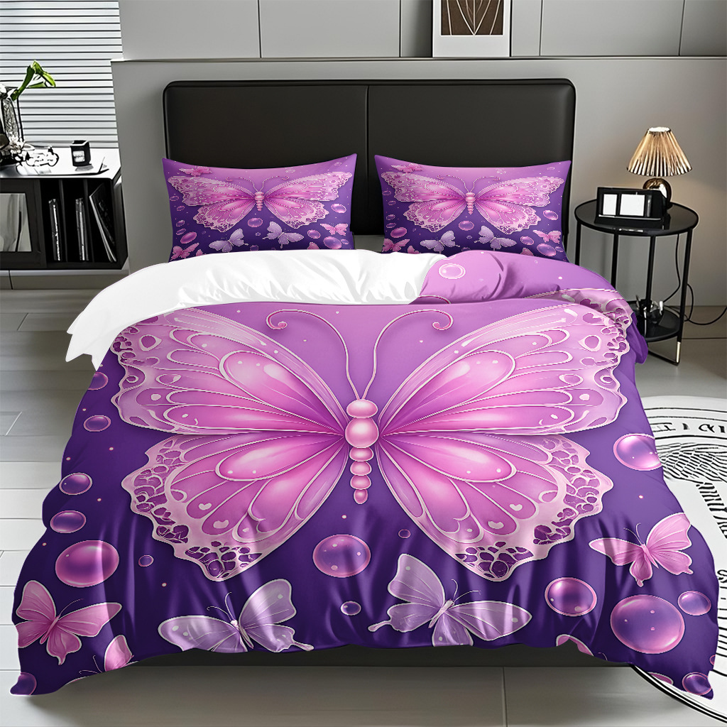 Su propia fábrica suministra directamente una variedad de colchas de impresión digital de mariposa. Comercio electrónico transfronterizo preferido para soportar el modo TEMU JIT.