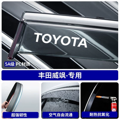 Toyota RAV4, Highlander, Wildlander, Rain shield - 22-26-toyota-venza-mirror-high-transparency-rain-guards-4-pieces-special-vehicle-logo-high-toughness-stainless-steel-widened-and-thickened