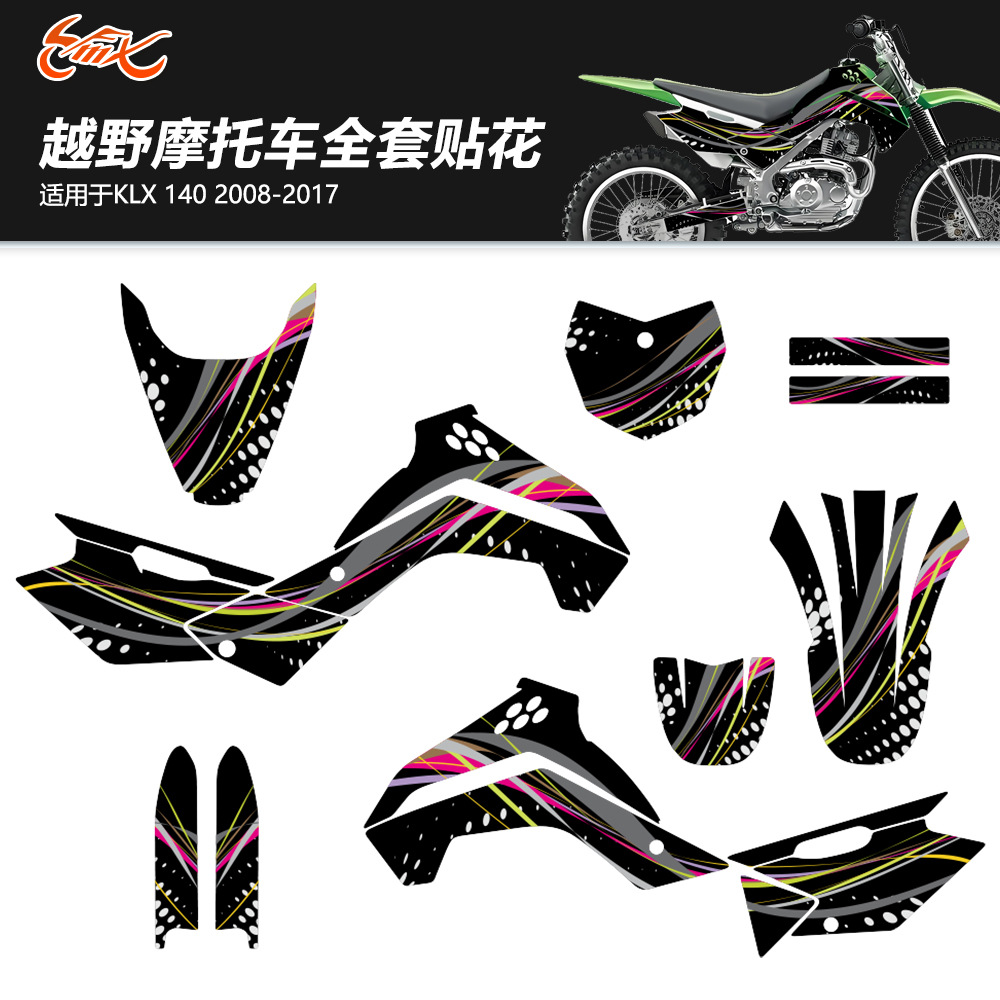 Pegatinas de motocicleta de carretera para KAWASAKI KLX 140 2008 - 2017 pegatinas de automóviles impermeables personales