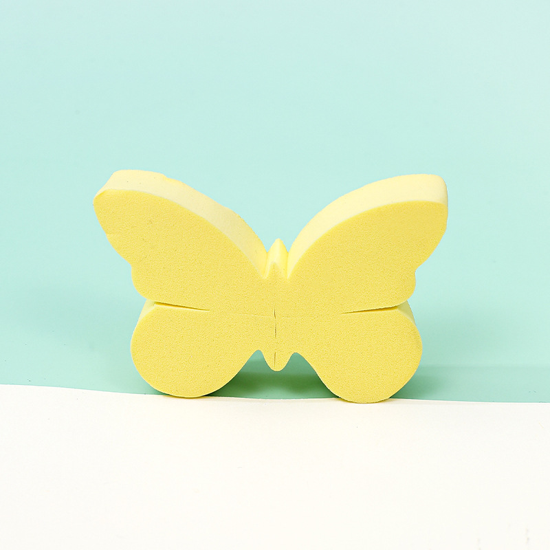 Polvo plano no de látex personalizado almohadilla de aire doble color mariposa polvo herramientas de maquillaje de belleza huevo esponja polvo de polvo