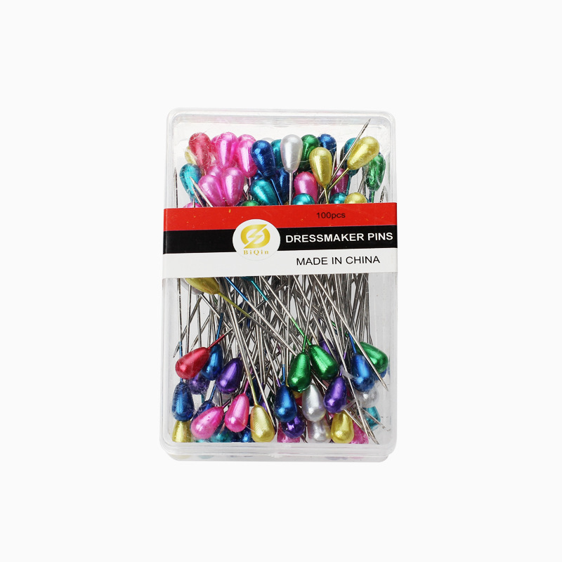 Agujas de perlas de color de posicionamiento DIY herramientas de mosaico de costura de perlas en forma de pera agujas de posicionamiento de bordado cruzado 100 piezas / caja