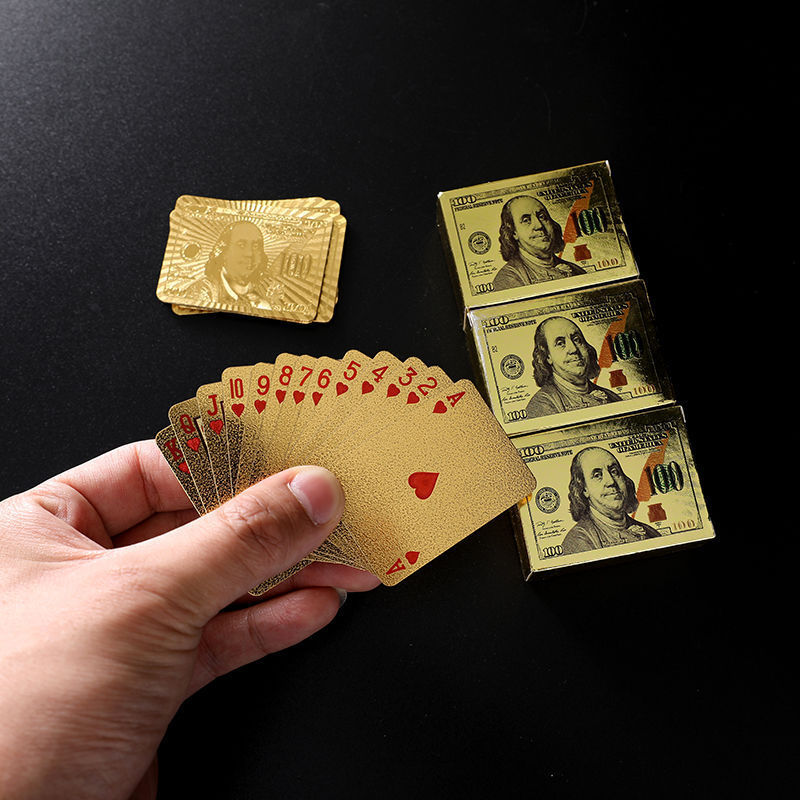 ミニ土豪金トランプ防水モデル掌心ミニトランププラスチックPVC厚さ3*5cmポケットトランプ|undefined