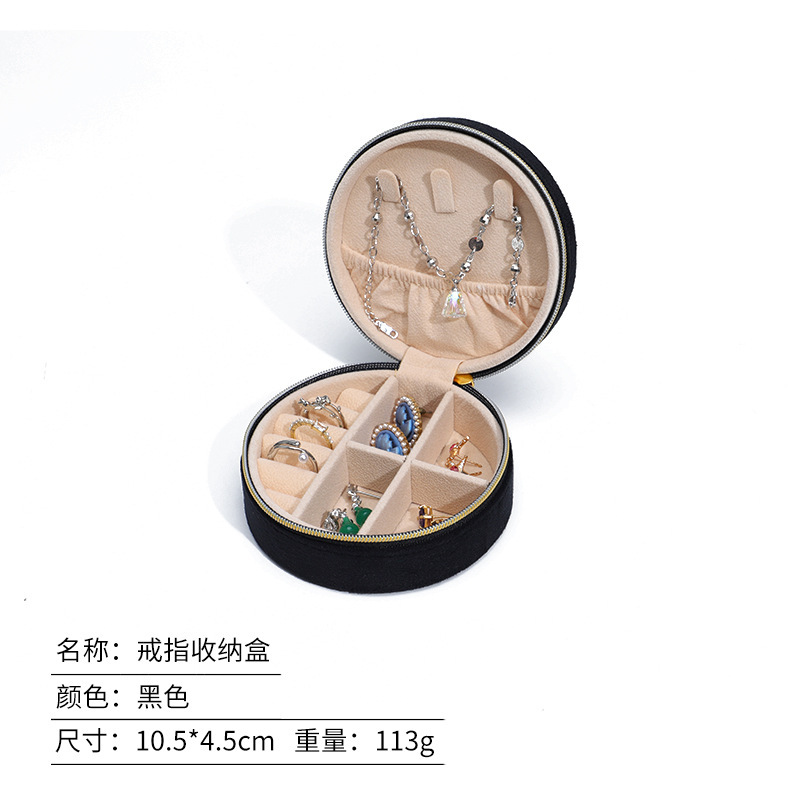 Caja portátil para guardar joyas, caja de alta gama para anillos, caja para joyas, caja de embalaje, pendientes, collar, caja para joyas con cremallera image 21