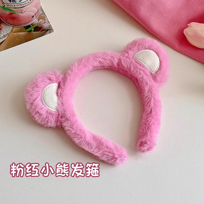 Banda de pelo de tres piezas para el lavado de cara de cangrejo diadema femenina banda de pelo de felpa Correa de muñeca de agua a prueba de humedad grutas de tocado de horquilla