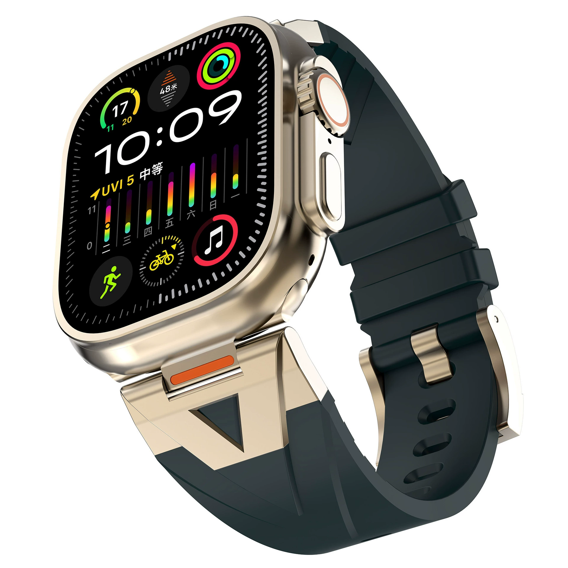 Подходящий ремешок для iwatch 10-го поколения, универсальный ремешок для Apple, ремешок для Apple Watch Commander из металла и силикона