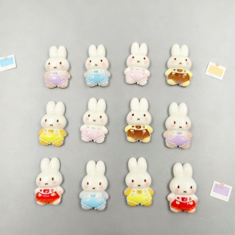 Cartoon Colorful Shorts Miffy Rabbit Resin Accessories Hairpin Keychain Cream Glue Makeup Tube Jewelry Pendant