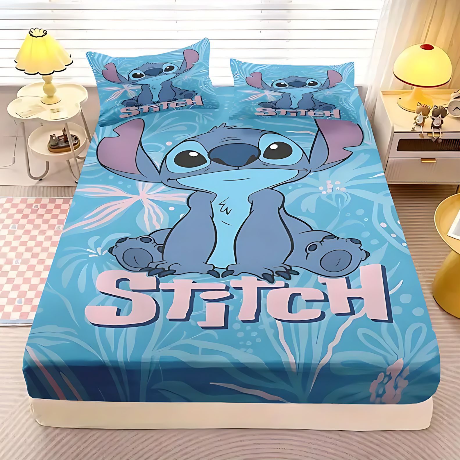 TEMU / JIT Cross-border juguetón Stiltys temático patrón de cama de cama de cama de cama para dibujar se puede hacer