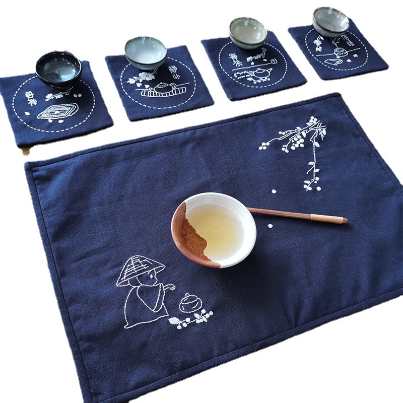 Bordado DIY auto-bordado principiante haciendo Mat tridimensional bordado posavasos placa estera matanza paquete de material de tiempo