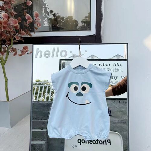 Baby clothes summer thin onesie for babies, sleeveless top for summer, newborn cute and adorable cartoon-style romper